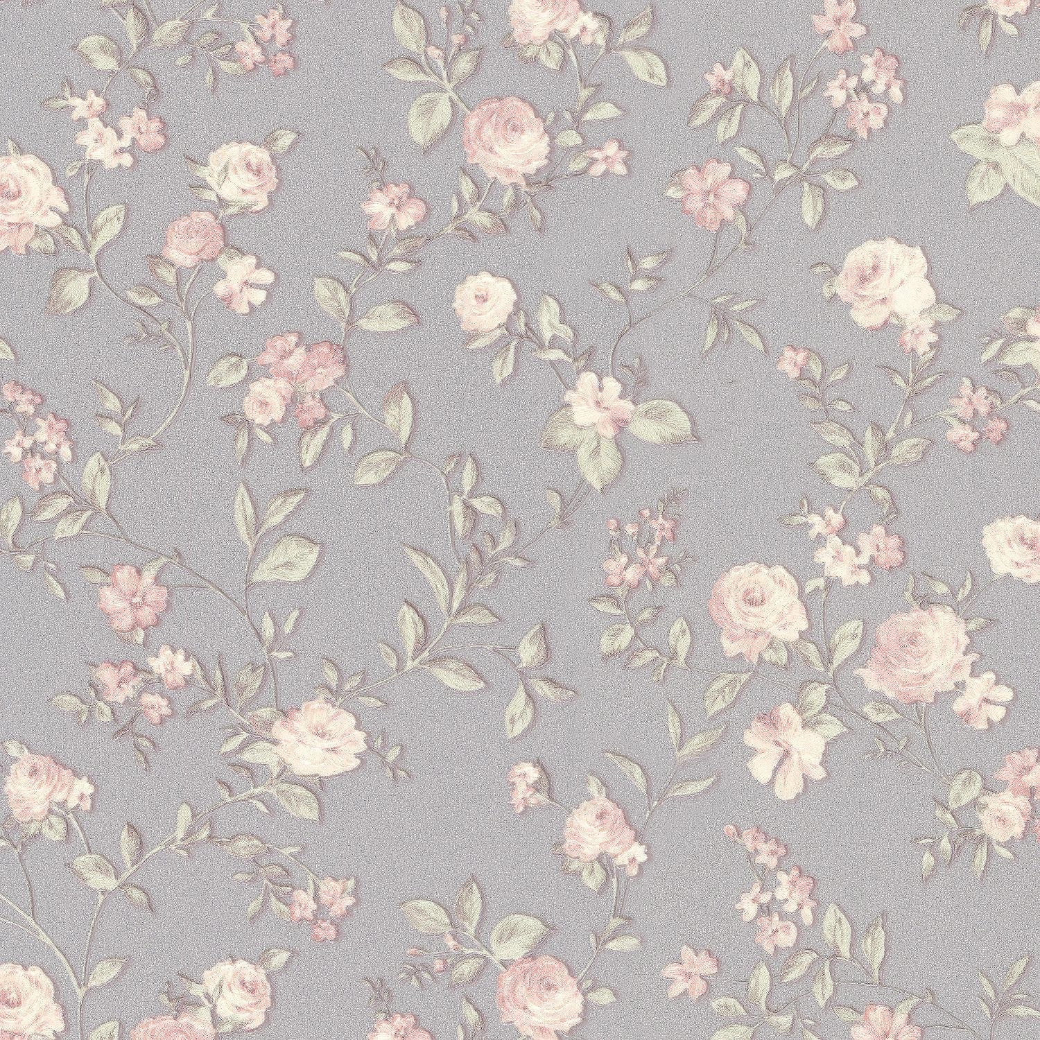 Обои виниловые Monte Solaro Floral 1,06х10,05 м серые с рисунком