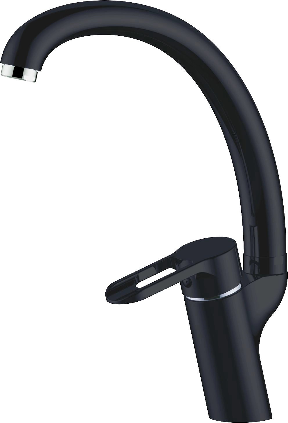 Смеситель для кухни VODA  Krokus поворотный излив черный KR 519 Black