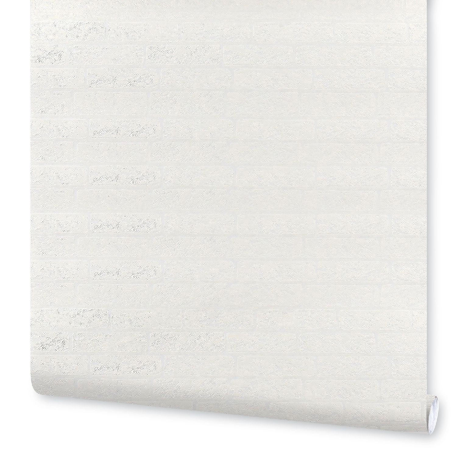 Обои флизелиновые Vilia wallpaper Кирпичи под покраску 1,06х10 м, белый