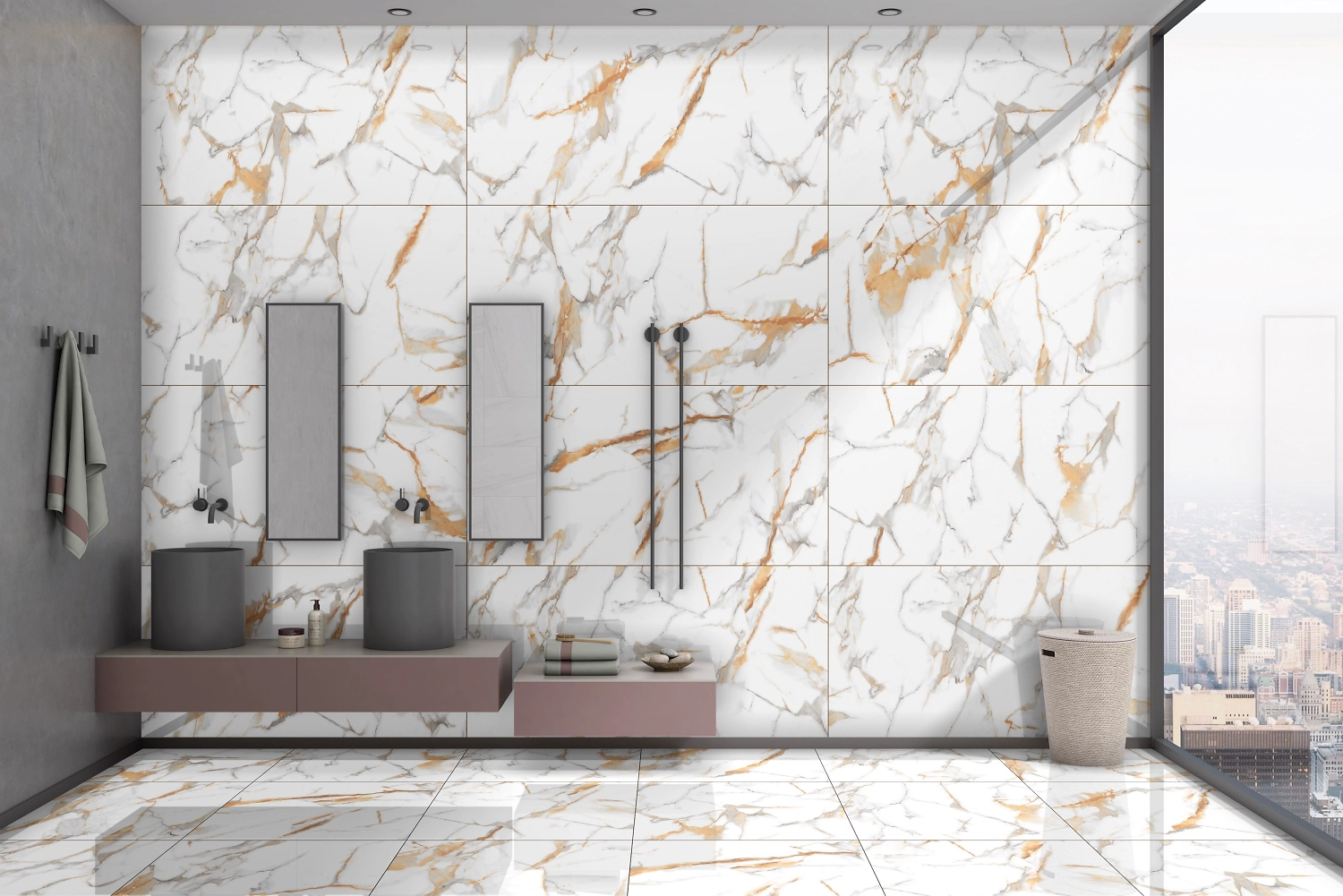 Керамогранит QUARZO STATUARIO белый 120х60 см