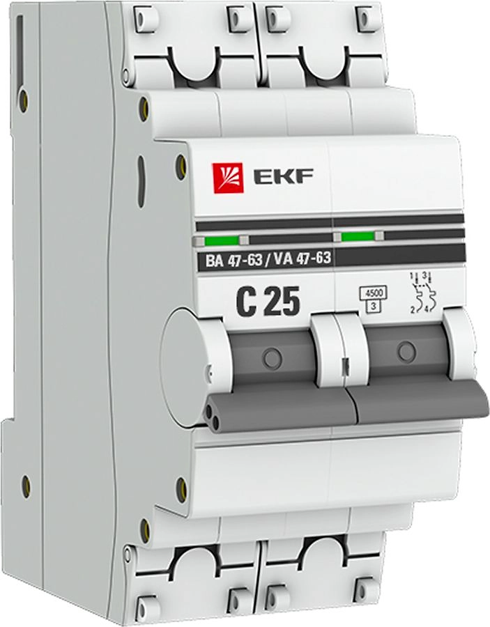 Автомат двухполюсный EKF PROX 2P 25А С