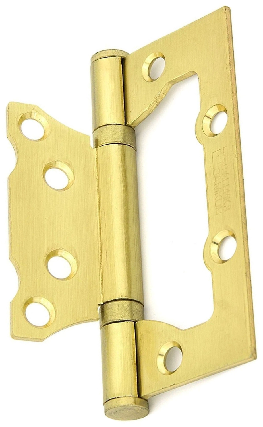 Дверная петля разъемная накладная ФАБРИКА ЗАМКОВ 100х75х2,5 мм матовая латунь