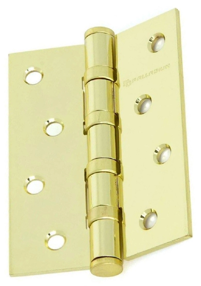 Дверная петля универсальная врезная Palladium 100х75х3 матовое золото