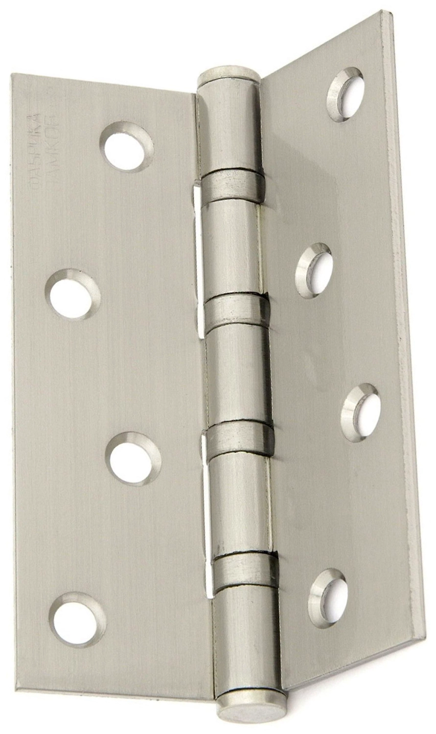 Дверная петля универсальная врезная ФАБРИКА ЗАМКОВ 100х70х2,5 мм матовый никель