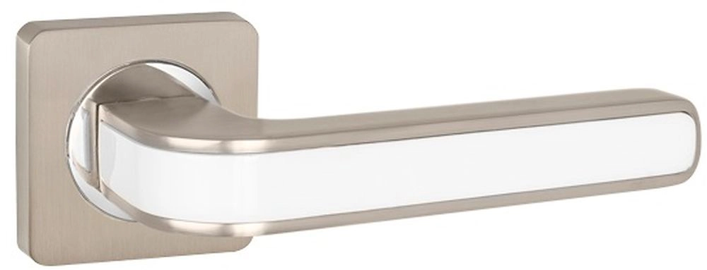 Ручка раздельная PUNTO FUTURA ZQ SN/WH-19 матовый никель/белый