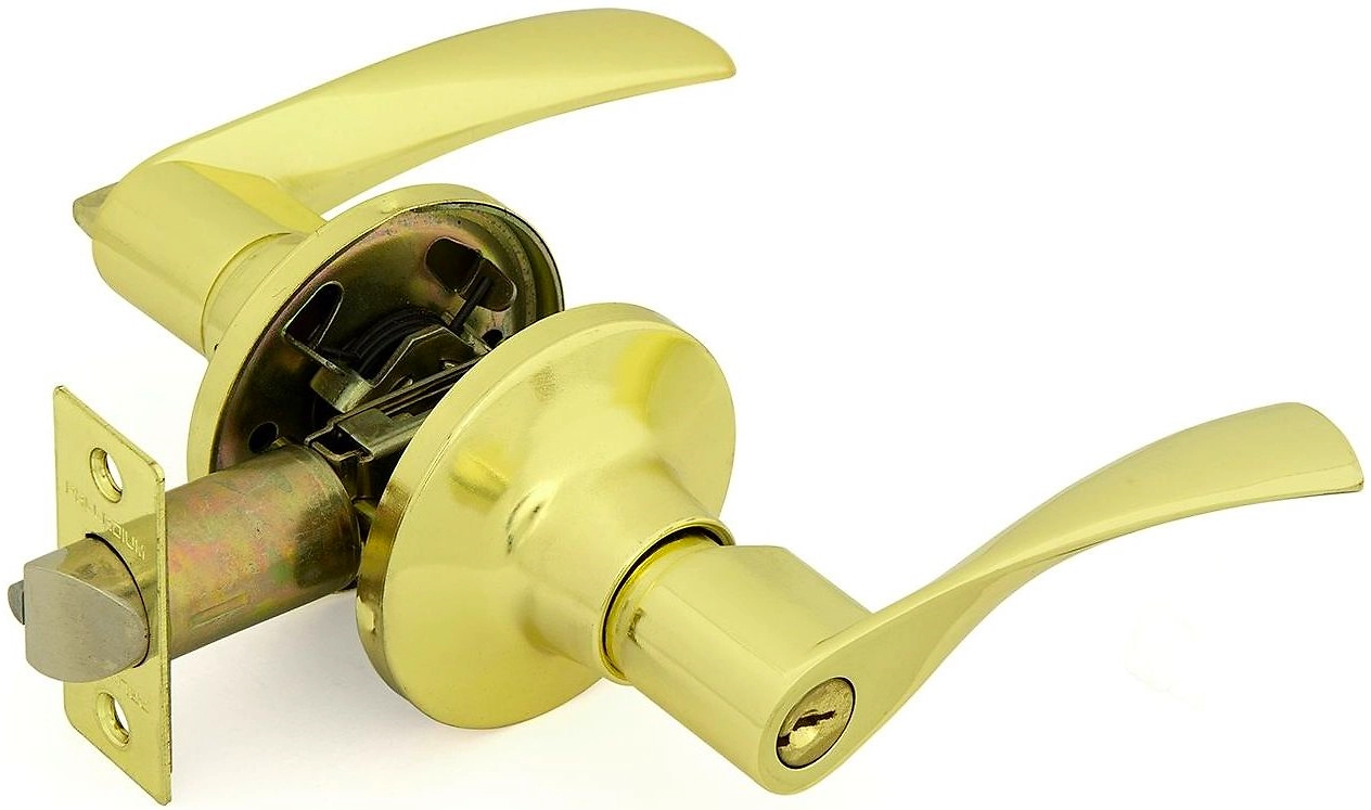 Дверная ручка-защелка PALLADIUM 3902 PB ET с ключом и фиксатором золото