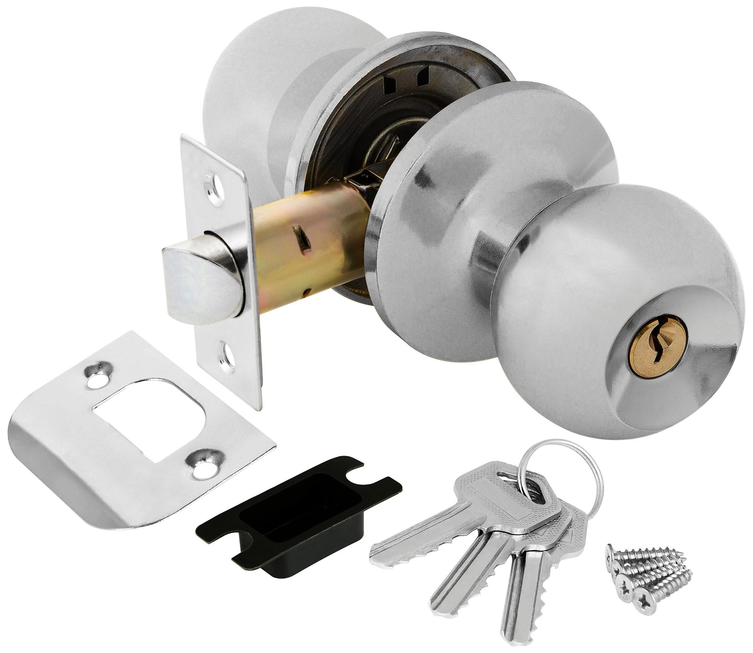 Дверная ручка-кноб для межкомнатной двери AJAX 6082 CP-E хром