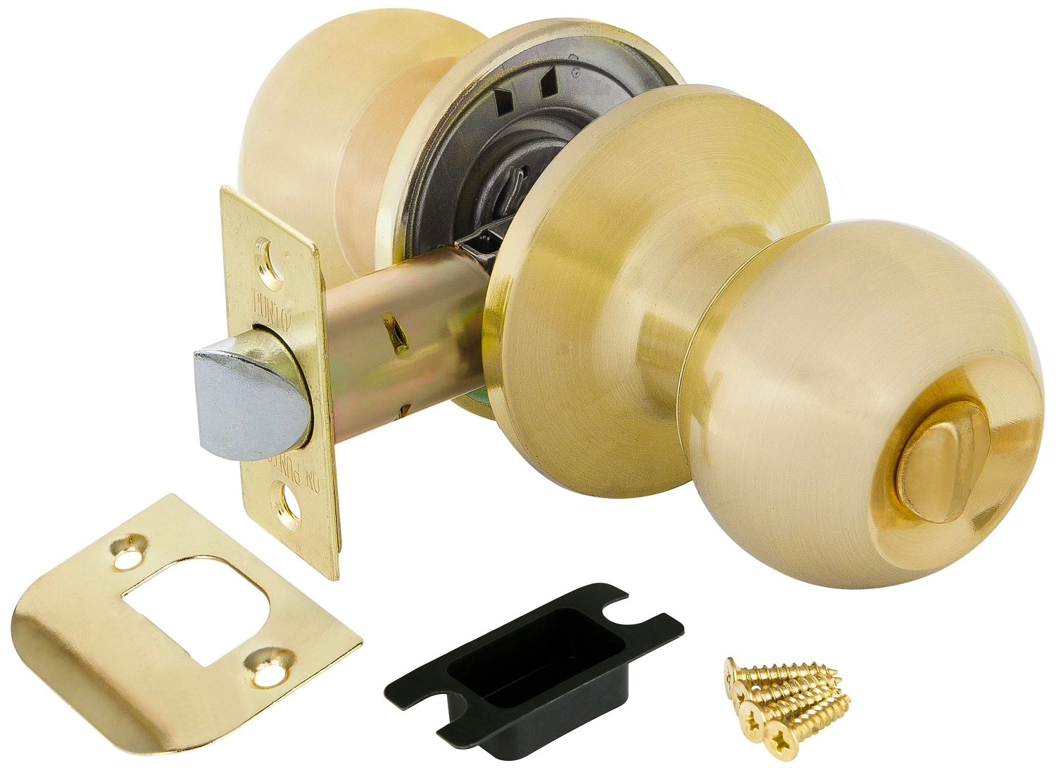 Дверная ручка-кноб для межкомнатной двери PUNTO 6072 SB-B матовое золото