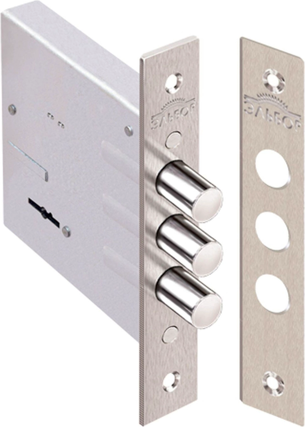 Дверной замок врезной ЭЛЬБОР КРЕМЕНЬ 1.04.02.К хром