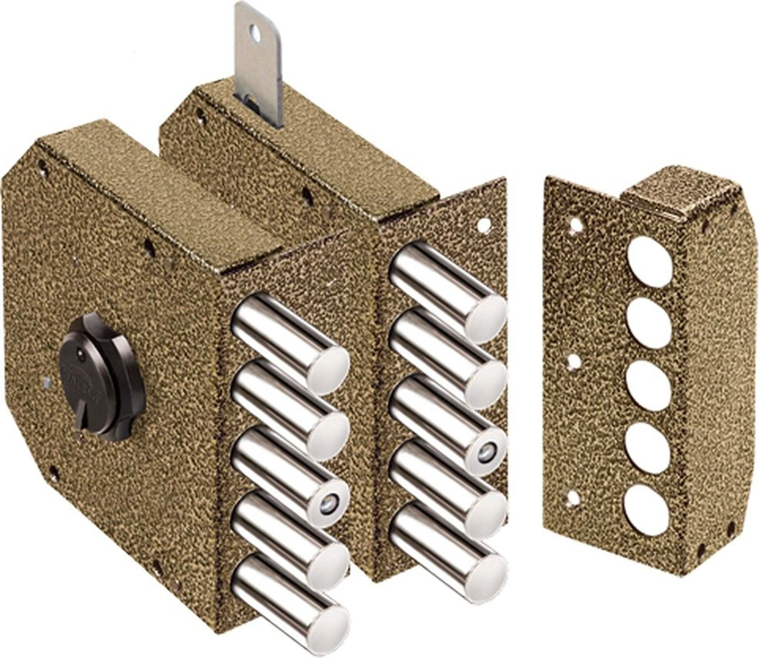 Дверной замок накладной ЭЛЬБОР ГРАНИТ 1.06.51.КМА бронзовый