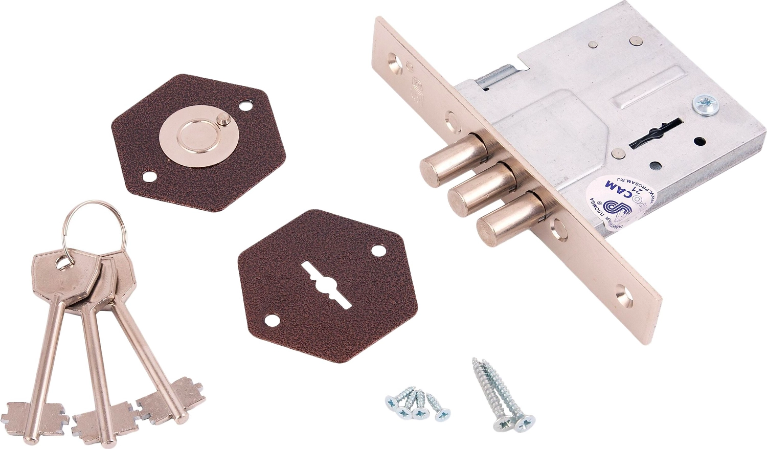 Сувальдный замок ПроСам ЗВ 8-6 серебряный