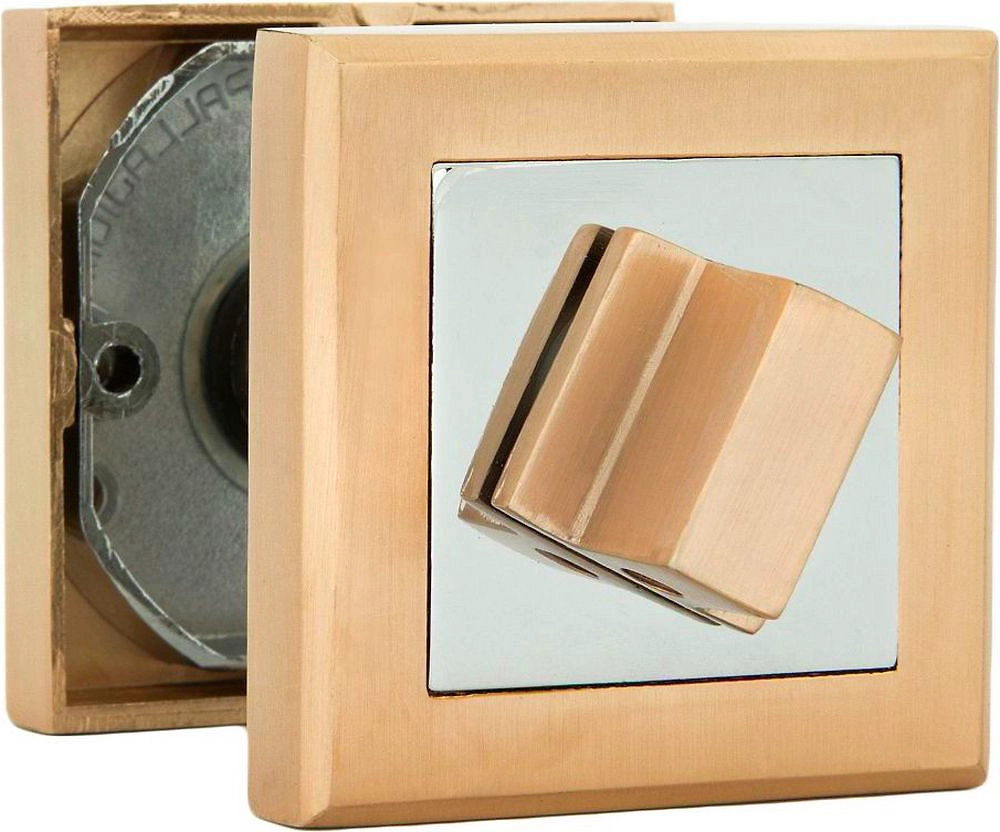 Дверная накладка-фиксатор Palladium CS BK SG/CP матовое золото-хром