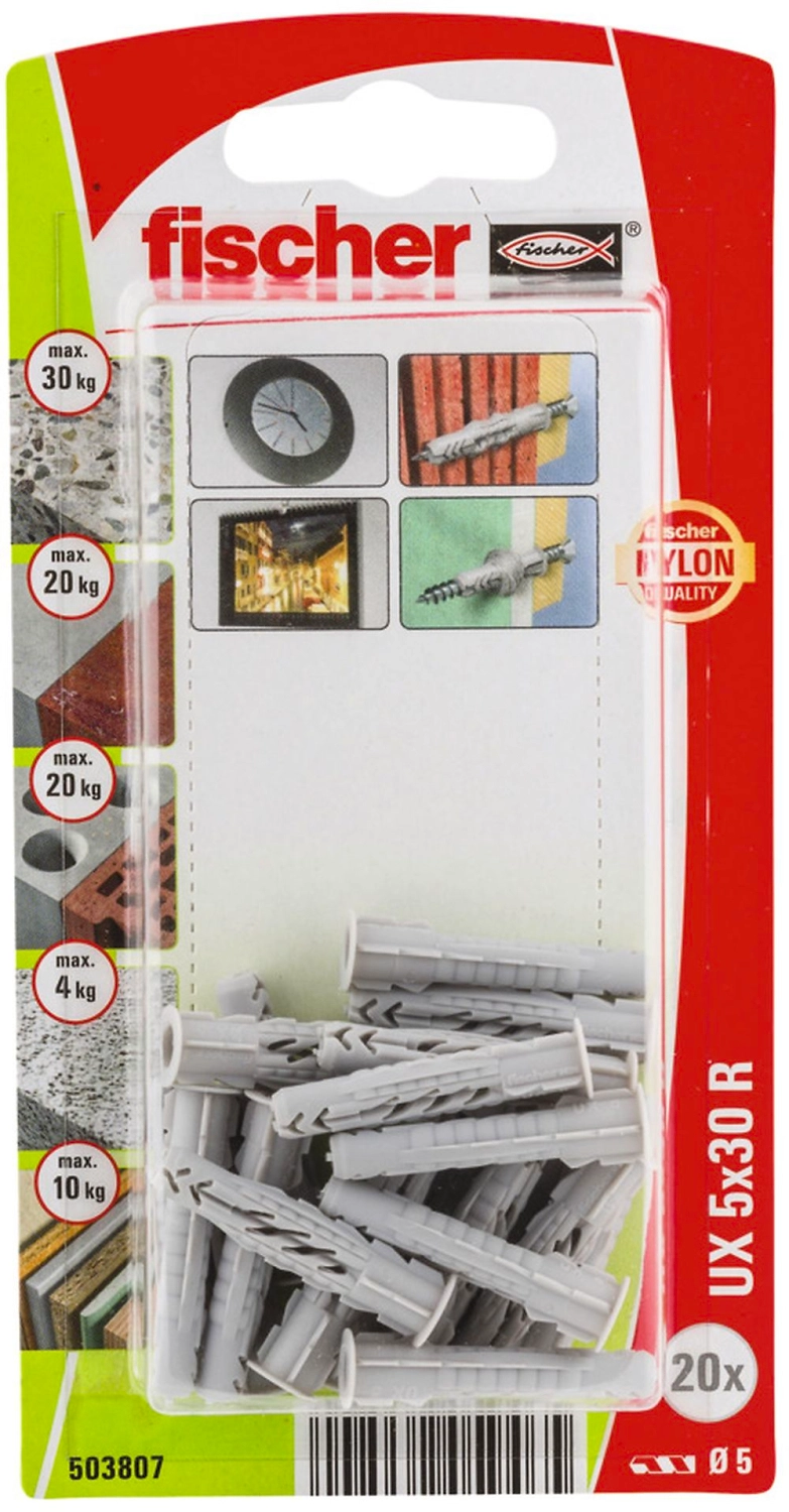Дюбель универсальный распорный Fischer 5x30 мм 20 шт