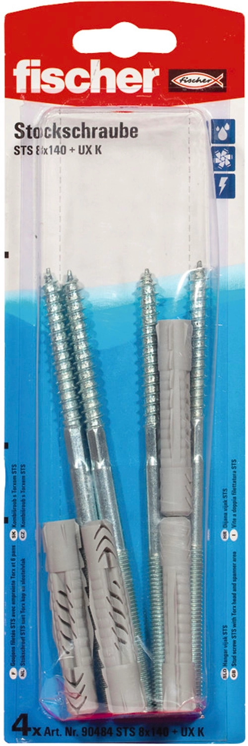 Дюбель универсальный распорный Fischer UX 8x140 мм 4 шт