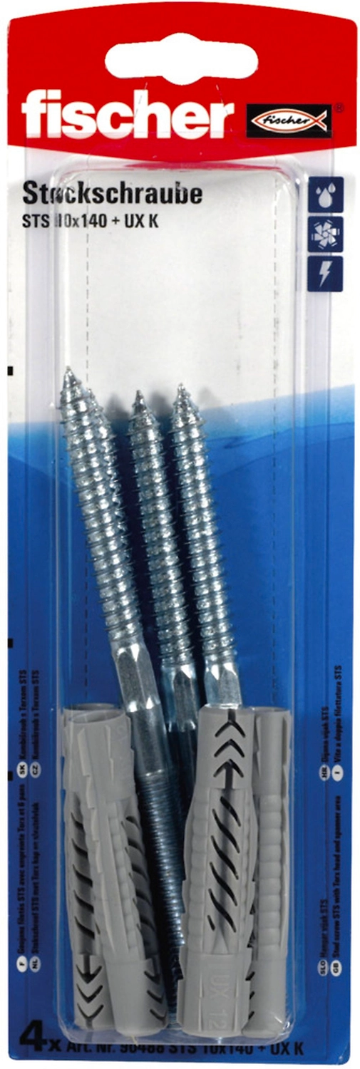 Дюбель универсальный распорный Fischer UX 10x140 мм 4 шт