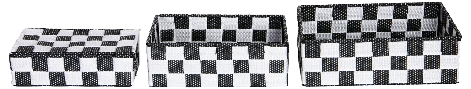 Набор корзин для хранения полипропилен черно-белые 3 шт