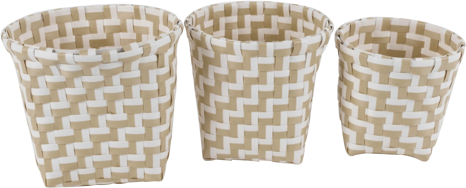 Набор корзин для хранения полипропилен бежевые 3 шт