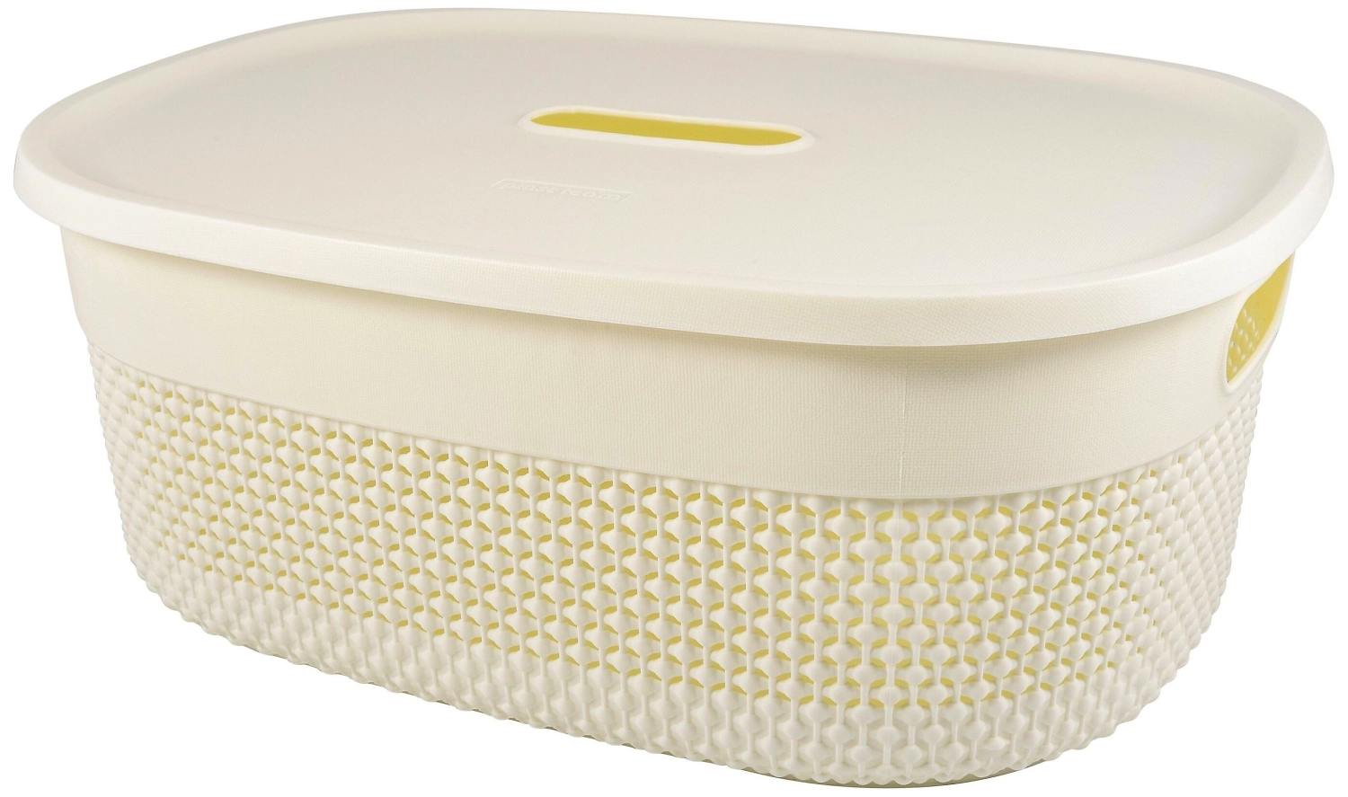 Корзина с крышкой Plast Team Oslo полипропилен молочная 152х292х388 мм 12 л