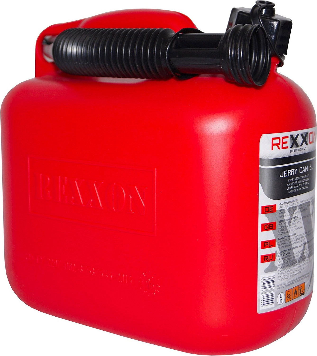 Канистра для ГСМ REXXON 5 л красная