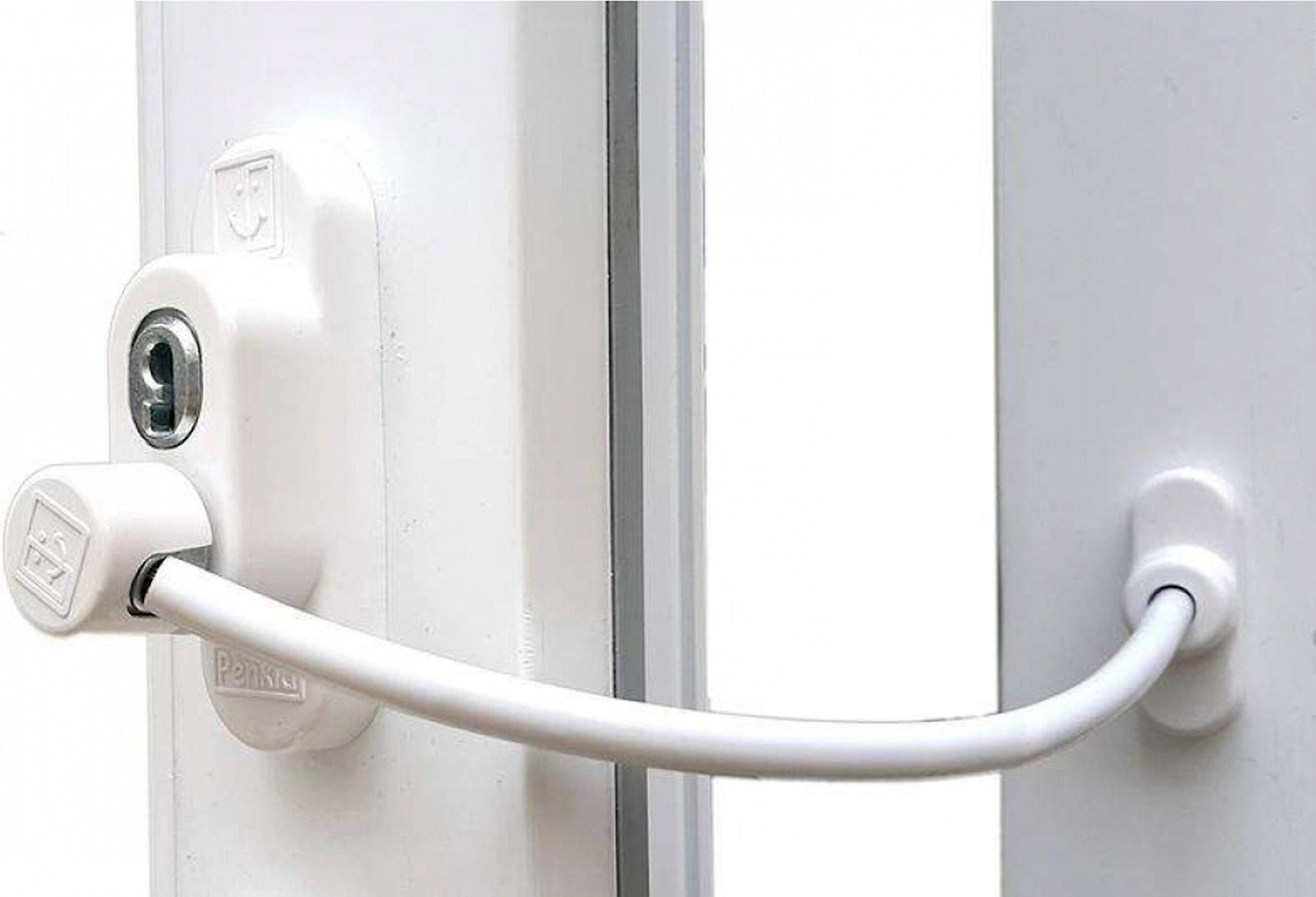 Замок Tech-KREP для пластиковых окон с тросиком ключом белый