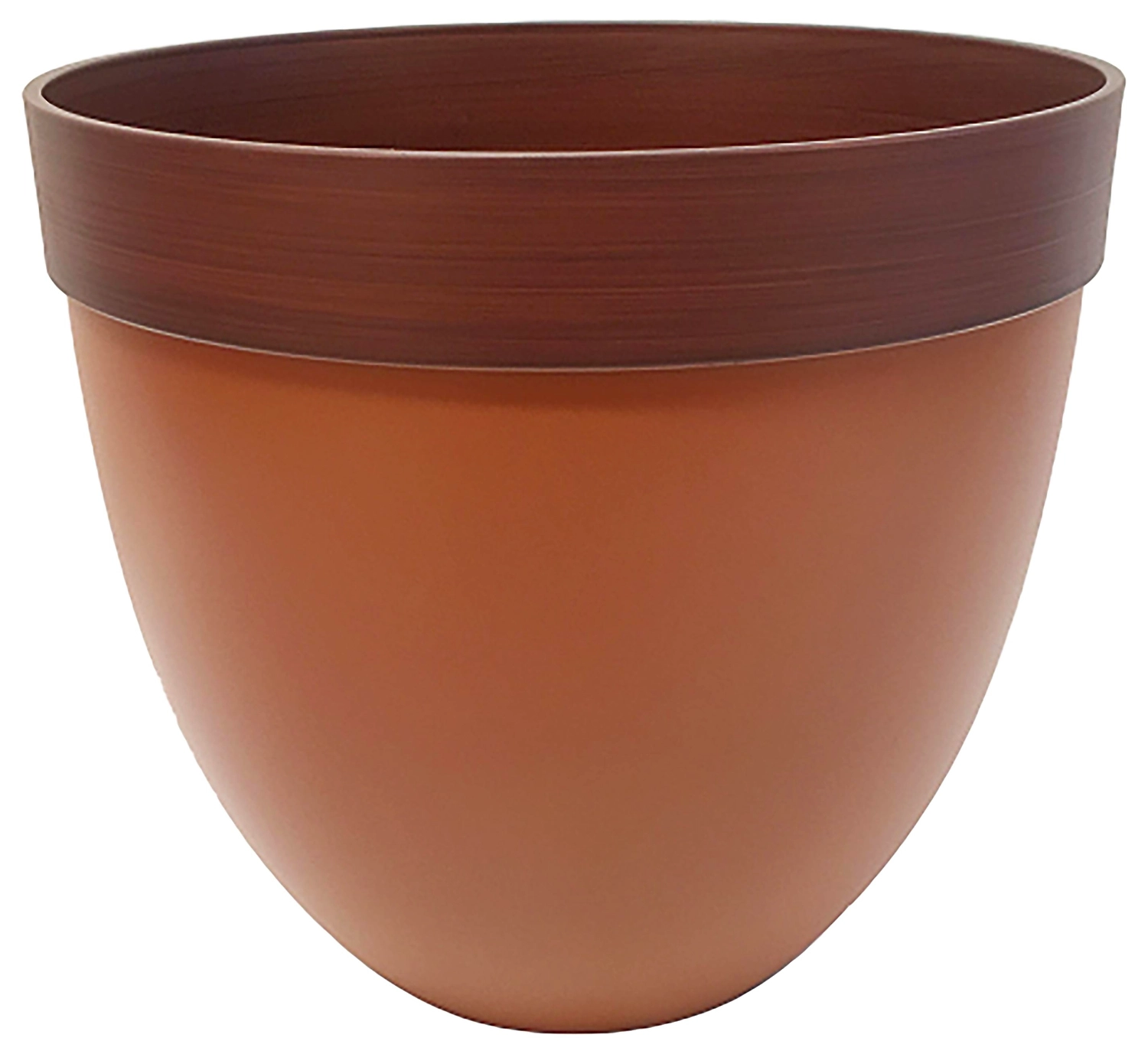 Кашпо 30 см пластиковое с ободом оранжевое