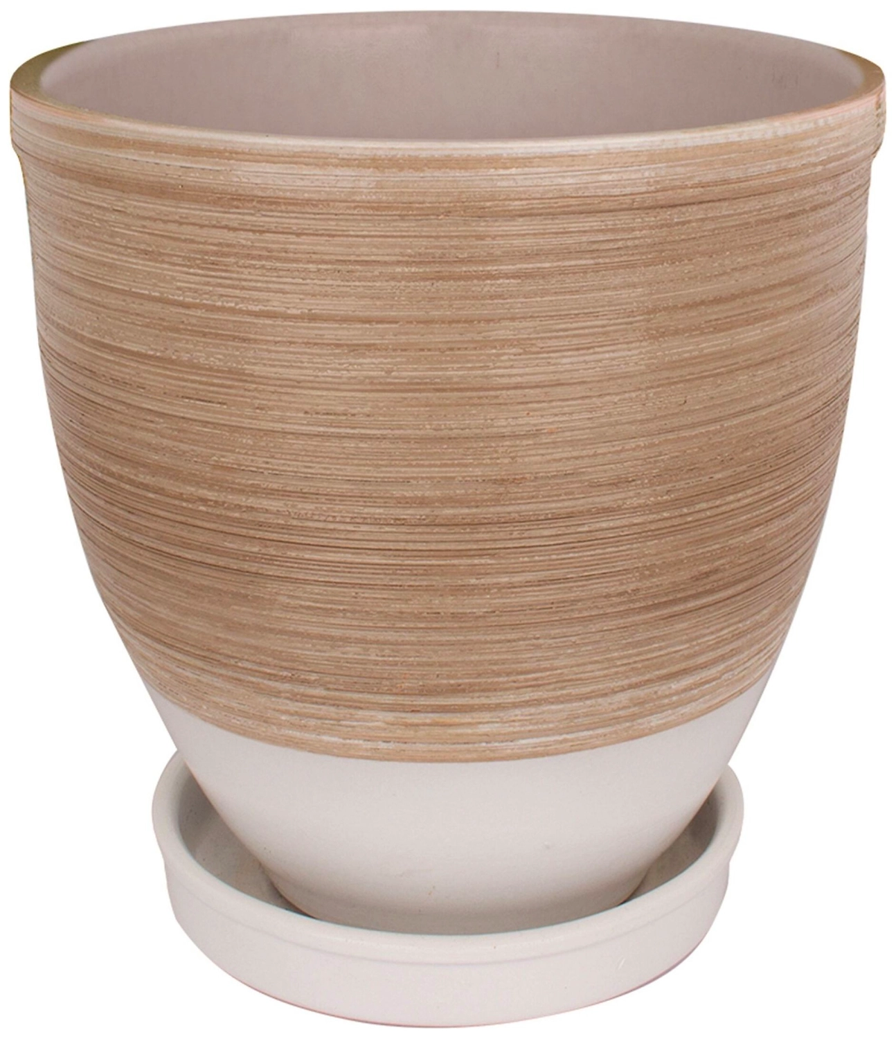 Горшок GARDEN SHOW Танго d15,6 см 1,8 л керамический бежевый с поддоном