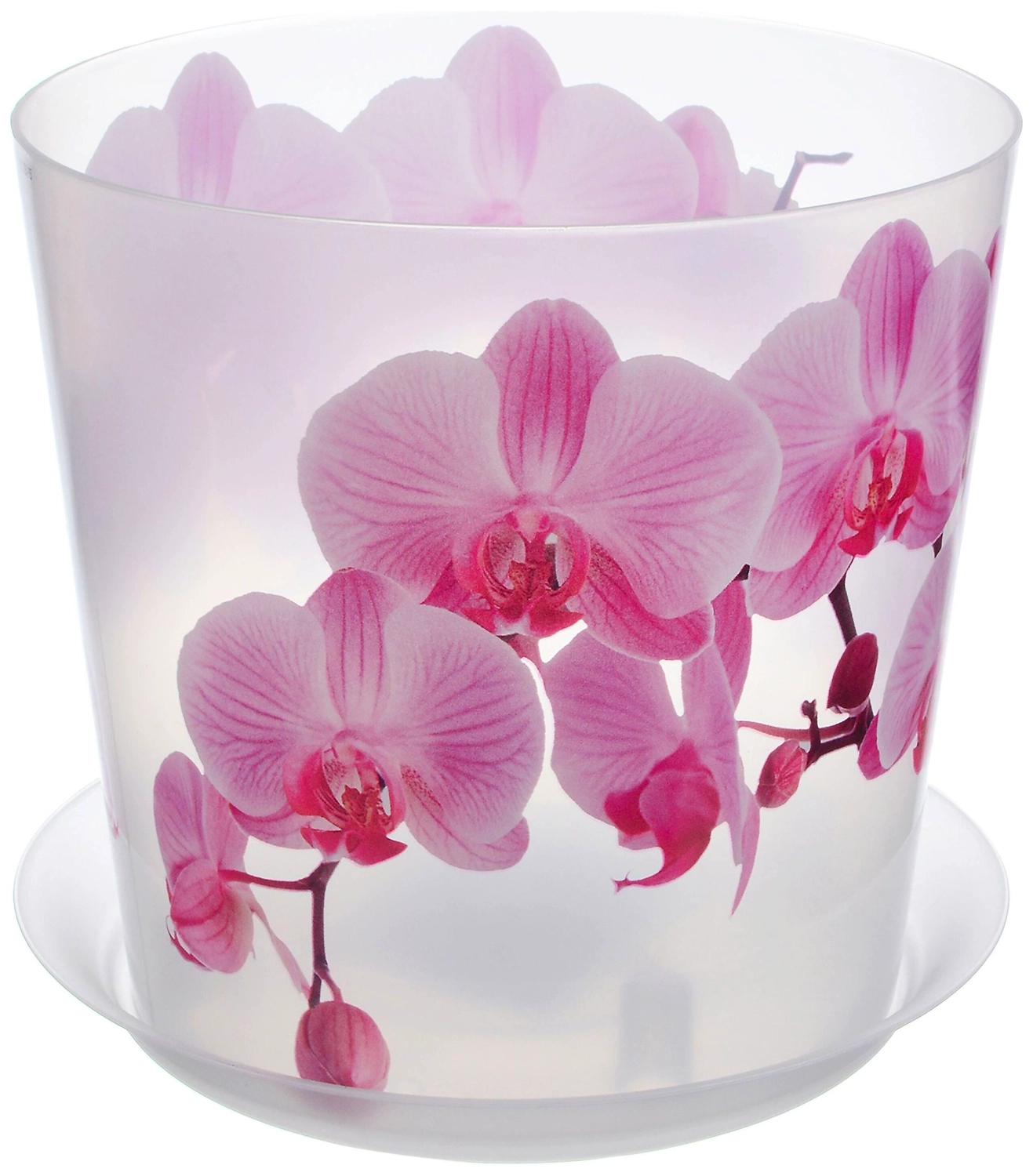 Кашпо IDEA ДЕКО d12,5 см 1,2 л полипропиленовое розовое с поддоном