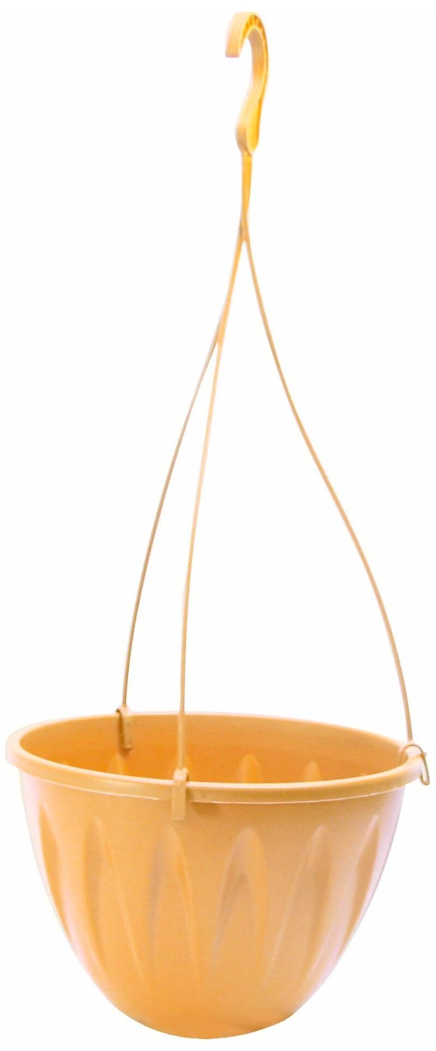 Кашпо IDEA Алиция d22 см 3 л полипропиленовое бежевое с поддоном и подвесом