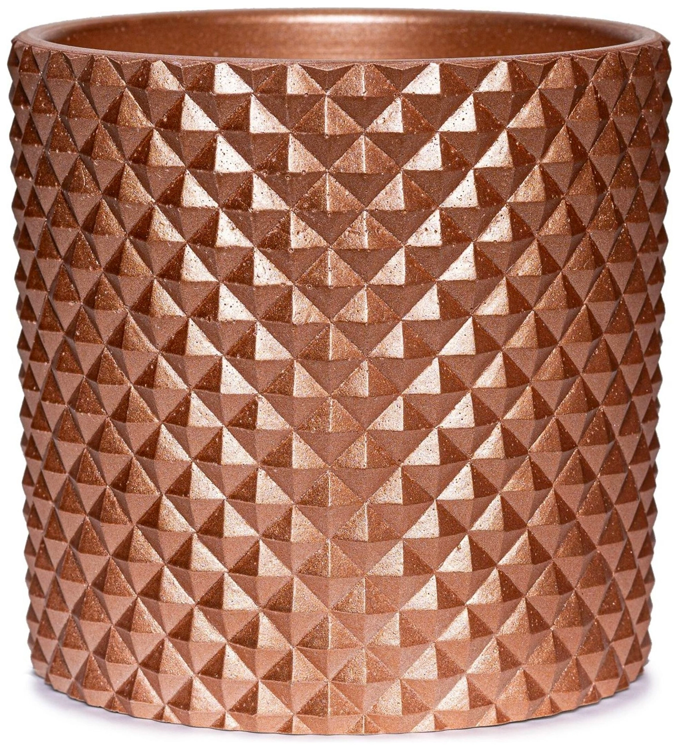 Кашпо Грань d15 см бетонное бронзовое