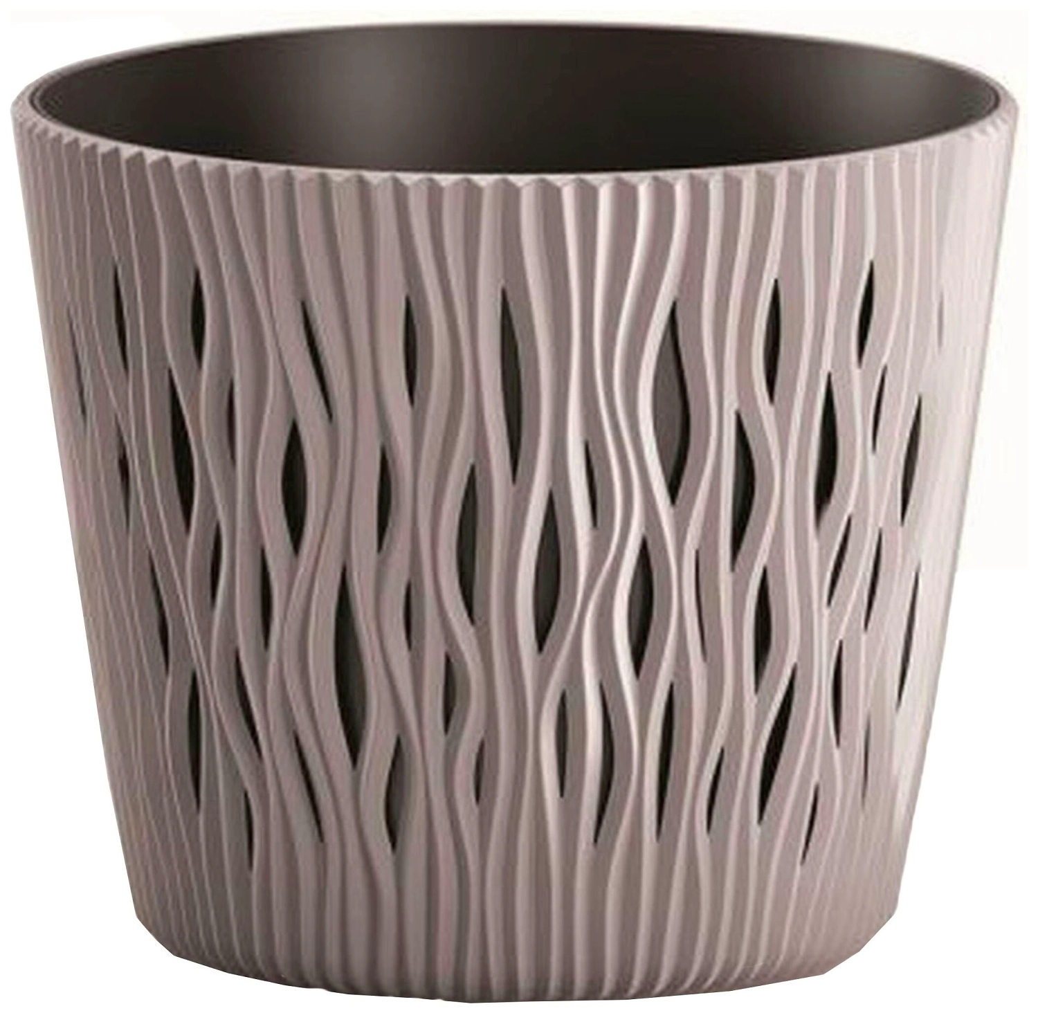 Кашпо Prosperplast Sandy Round d22,5 см 5 л пластик мокко