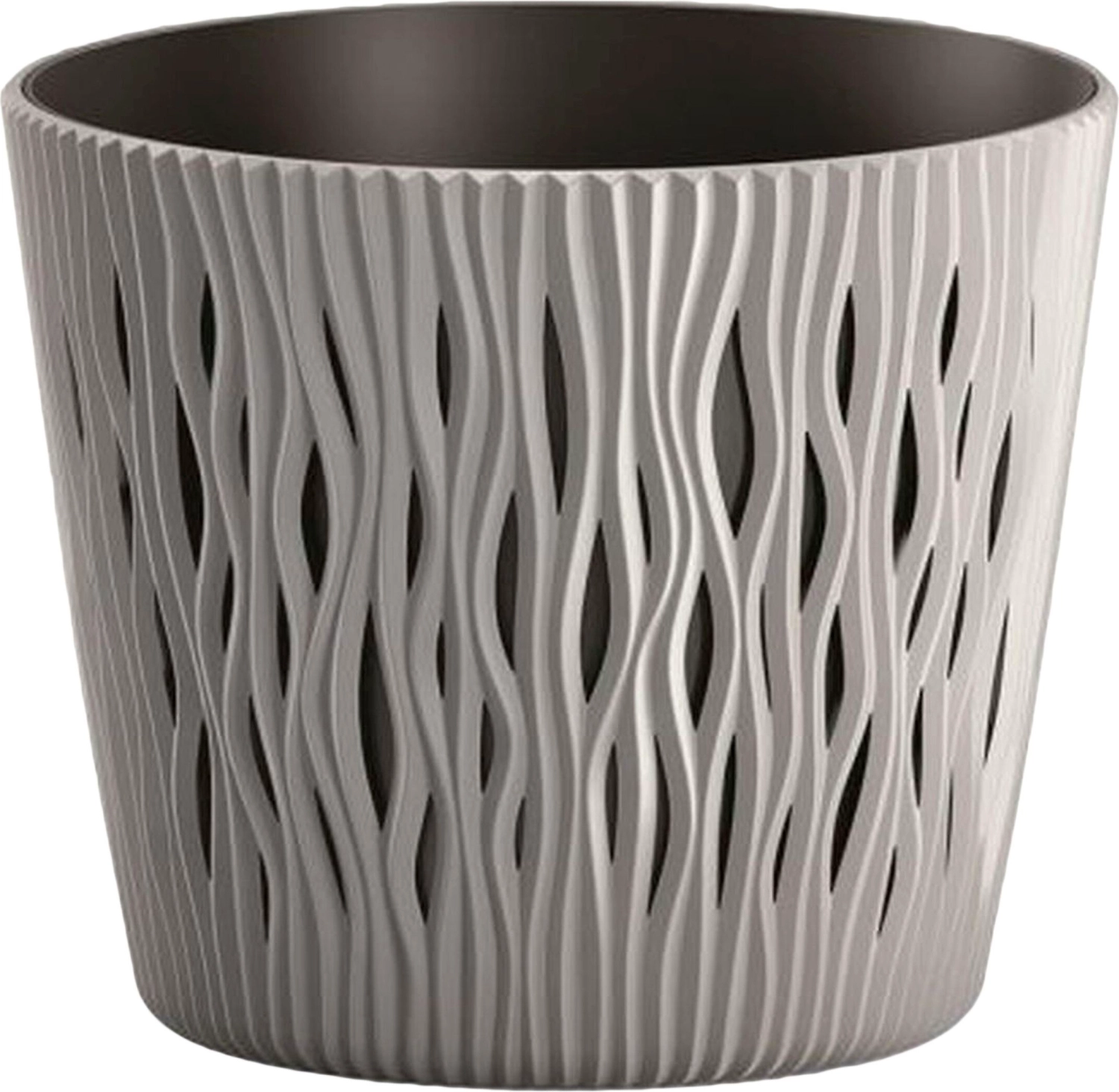 Кашпо Prosperplast Sandy Round серый камень D26,2 7,9 л