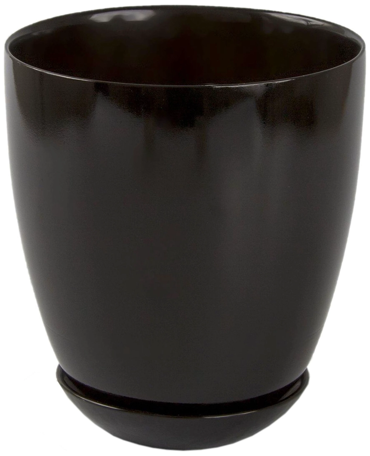 Горшок NiNaGlass №4 d15,8 см 2 л стеклянный черный с поддоном