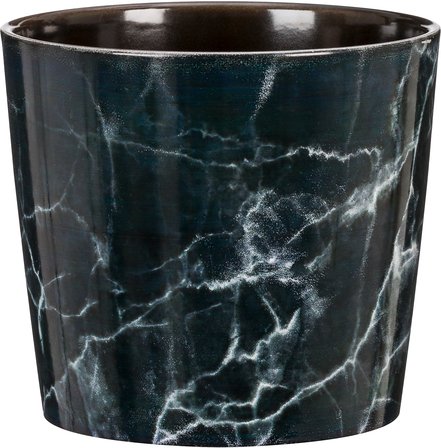 Кашпо керамическое Scheurich 870 декор Темный Мрамор D15