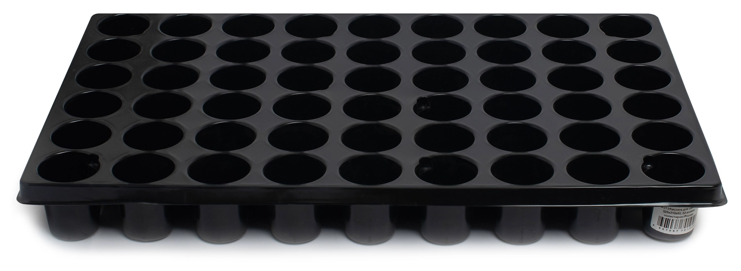 Кассета 52х31х6 см 54 ячейки полистироловая черная