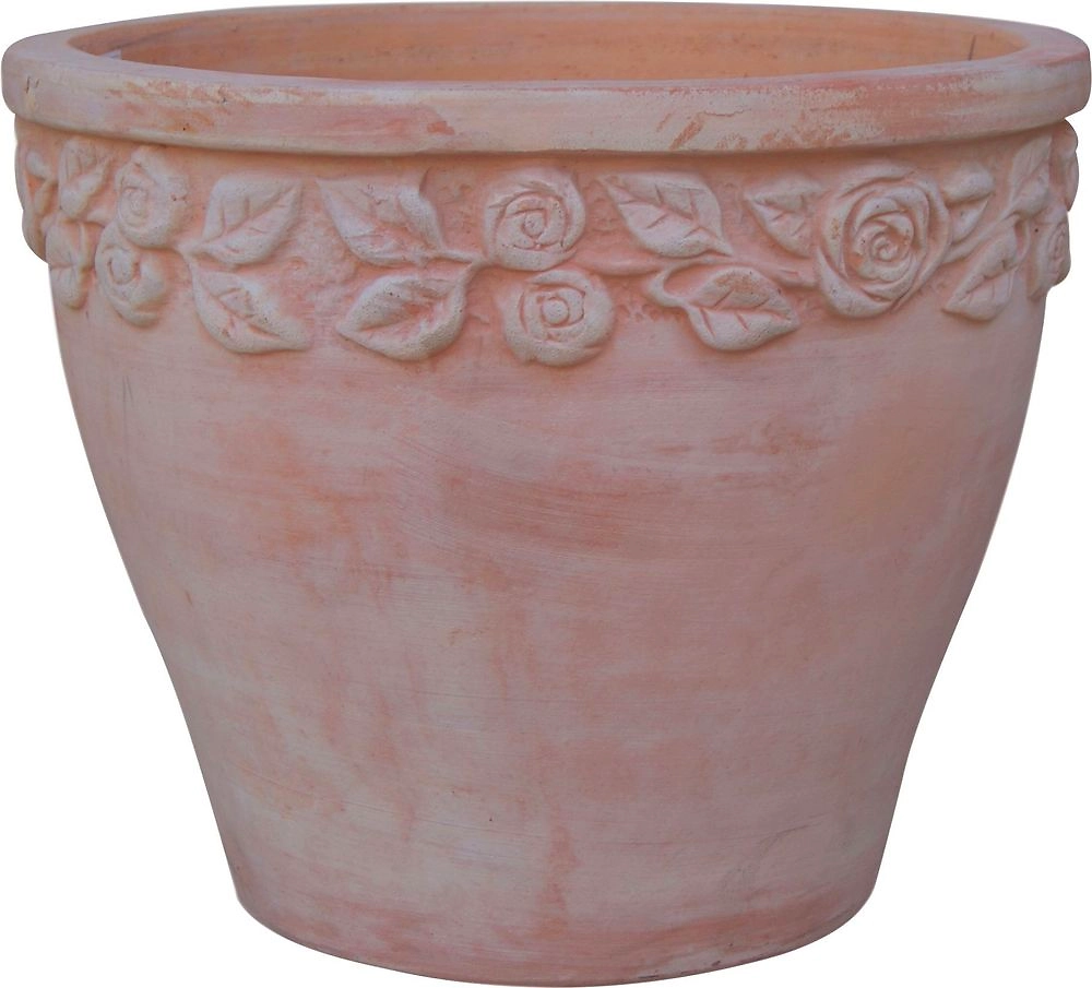 Горшок керамика с розами терракотовый D51 H49 см