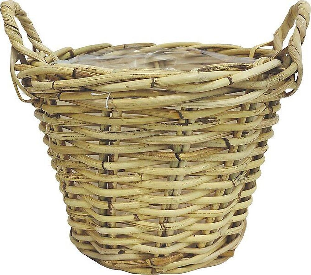 Горшок ротанг с ручками D30 H23 см