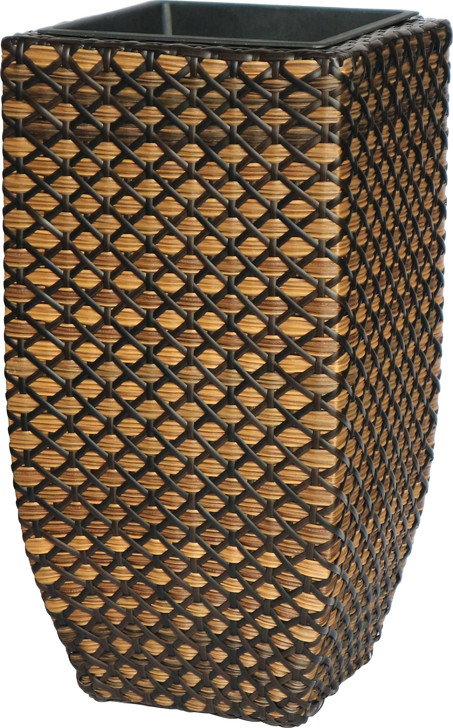 Горшок пластик плетеный коричневый 39x39x75,5 см
