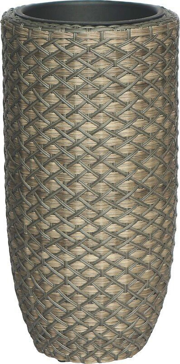 Горшок пластик плетеный серый D28 H53 см