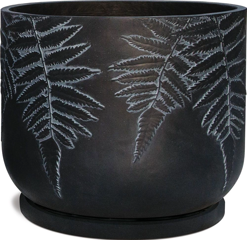 Горшок фибробетон vio черный D37 см 802163