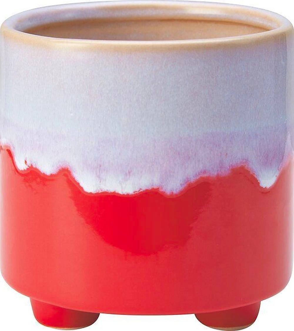 Горшок керамика белый/розовый D10 H10 см