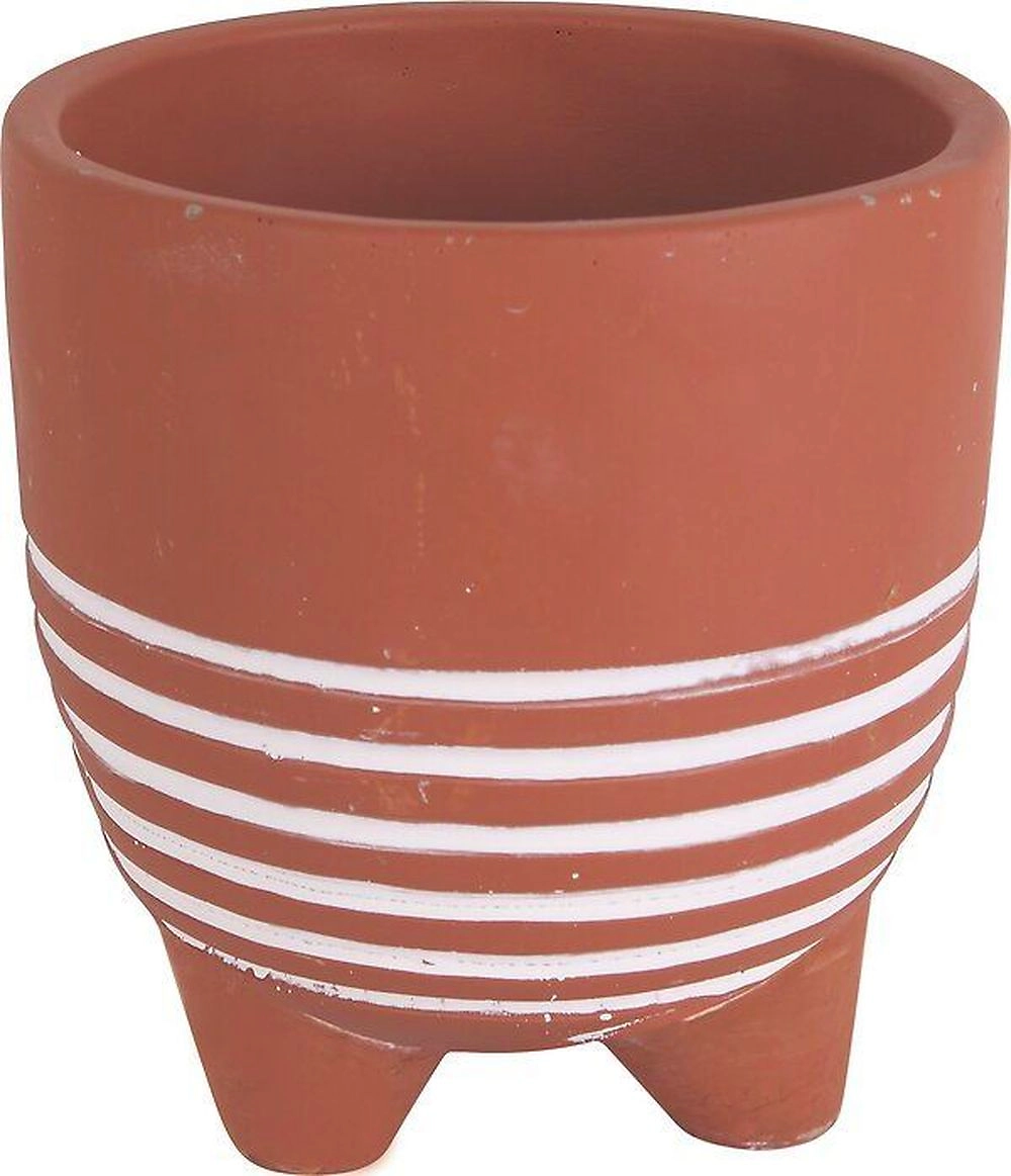 Горшок цемент бежевый/белый D15 H16 см 801848