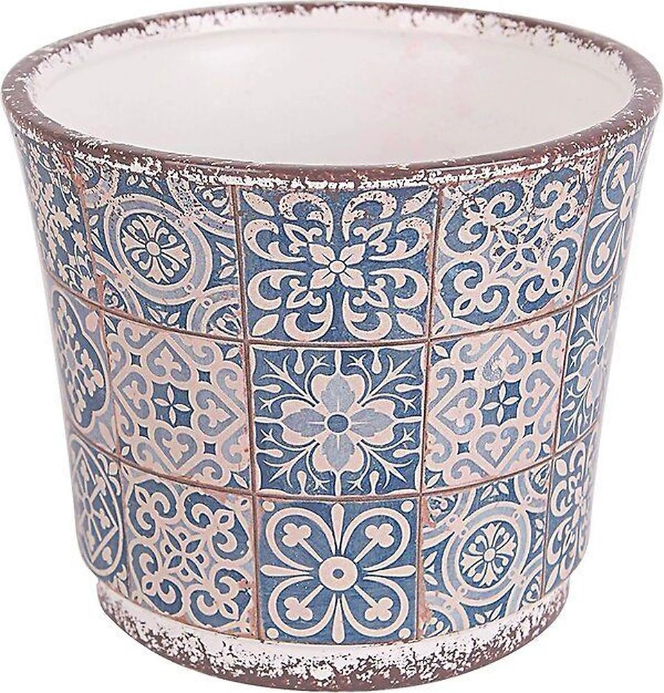 Горшок керамика синий D10,2 H8,8 см