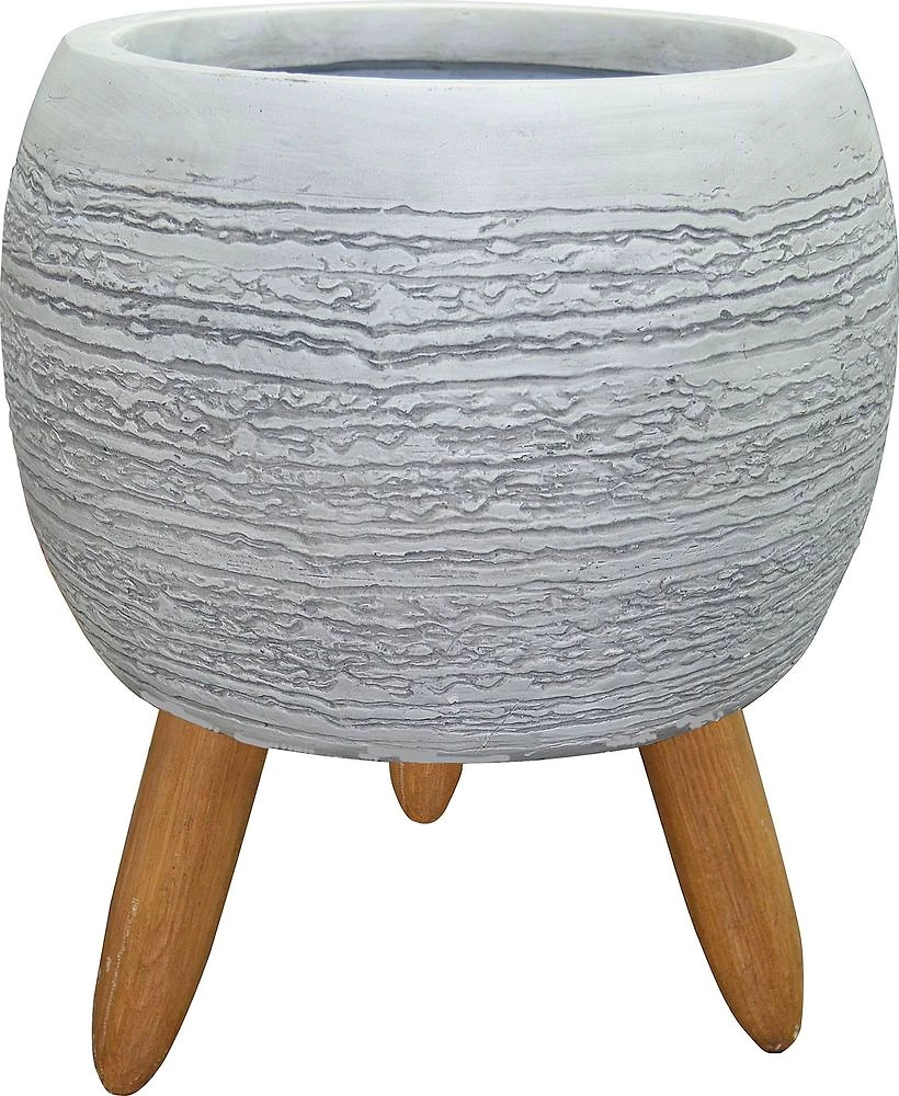 Горшок керамика с ножками серый D28 H40,5 см