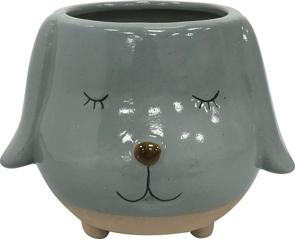 Горшок керамика темно-серый 13x11x10 см