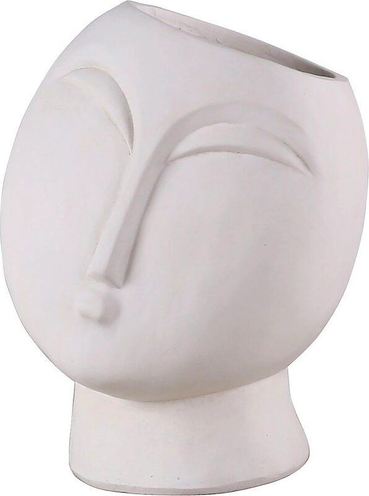 Горшок керамика голова белый D33 H30 см