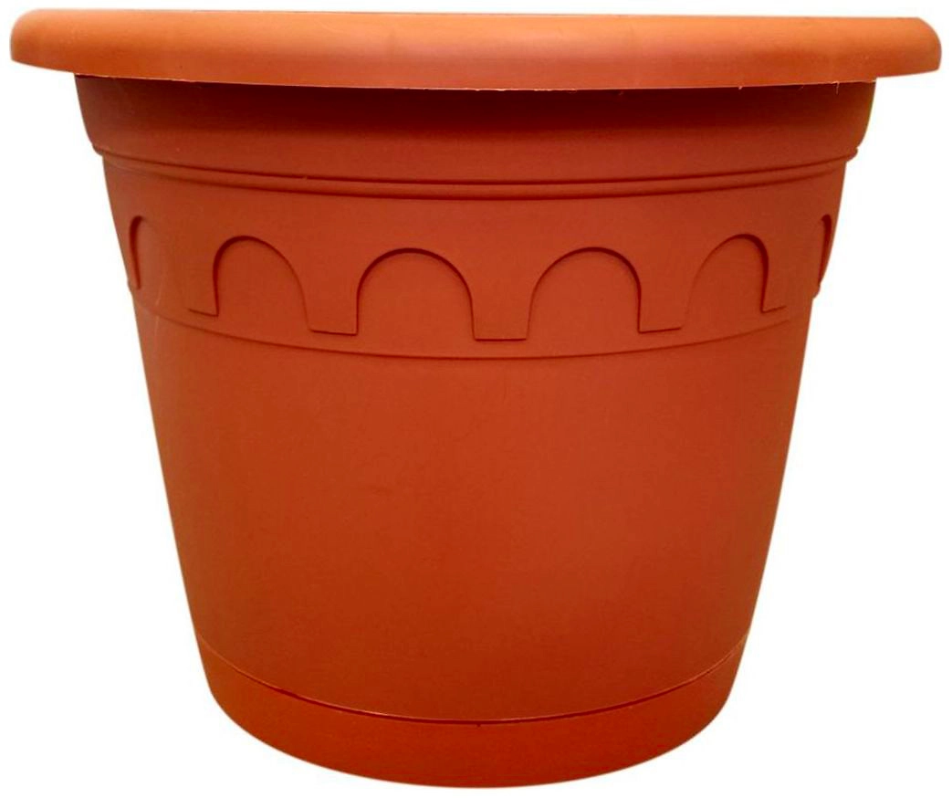 Горшок Soparco Roma d19 см 2,4 л полипропиленовый коричневый с поддоном