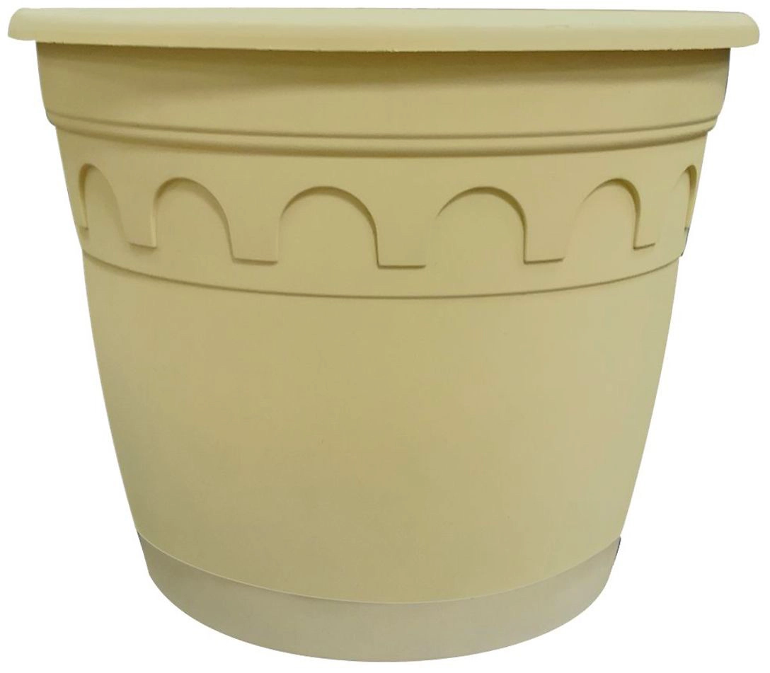 Горшок Soparco Roma d14 см 1,1 л полипропиленовый песочный с поддоном