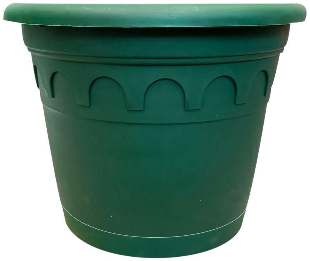 Горшок Soparco Roma d29,2 см 8,7 л полипропиленовый зеленый с поддоном