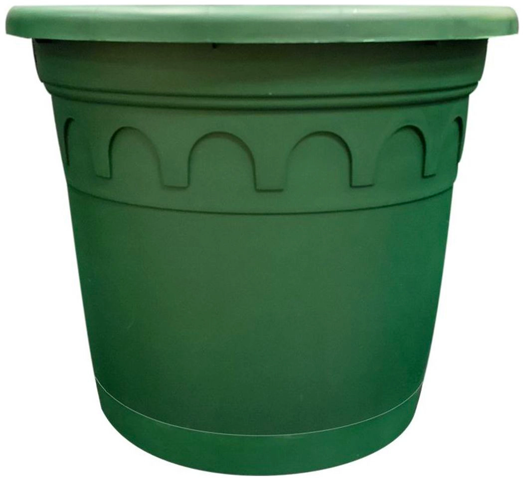 Горшок ГазонCity Roma d25,4 см 5,9 л полипропиленовый зеленый с поддоном