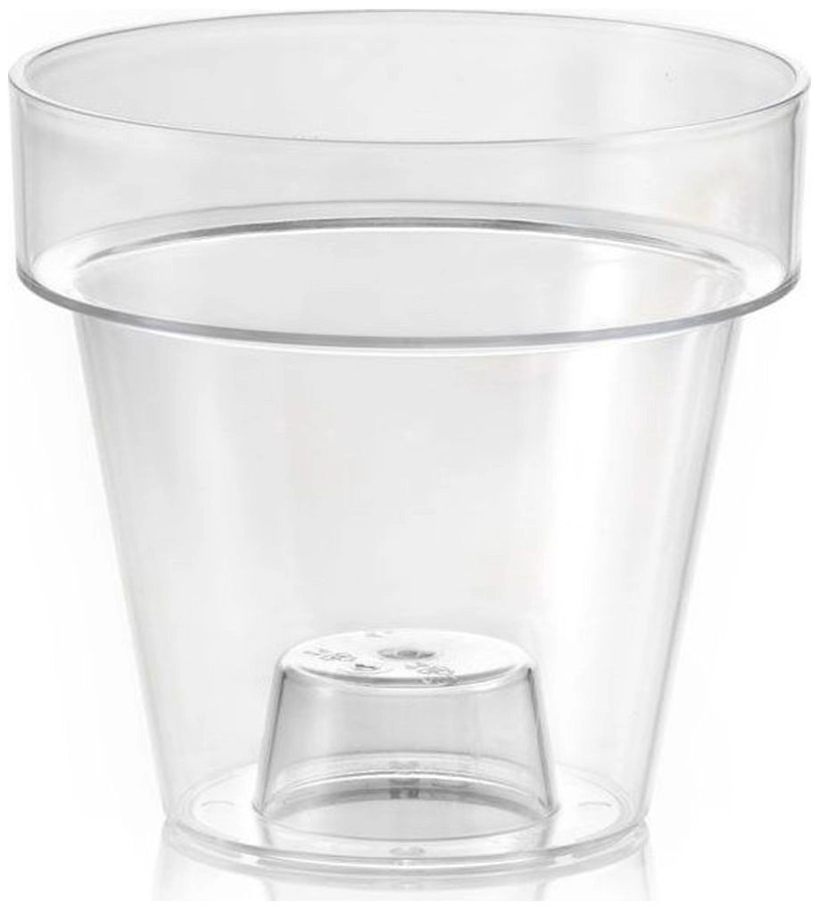 Горшок TeraPlast Porto e Plato clear d14 см полипропиленовый прозрачный